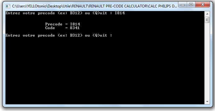 renault precode calcule code