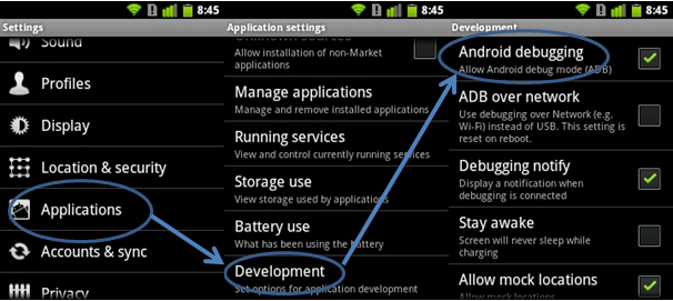 debogage Gingerbread (Android 2.3 - 2.3.7)